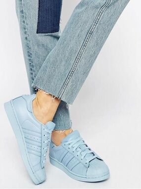 adidas × Pharrell Williams Superstar Supercolor 'Clear Sky' Blue Sneakers size 7